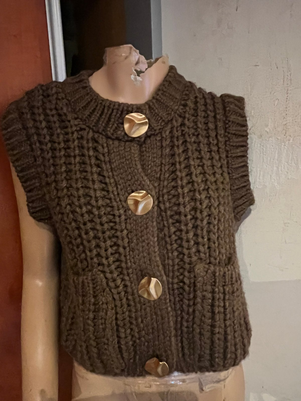 ZARA vest met mooie knopen maat s nieuw, F, Bruin, Nieuw, Ophalen of Verzenden