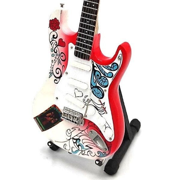 Jimi Hendrix gitaar gekleurs miniatuur 25cm mini guitar deco, Info@deconoord.nl, Deco Noord, Nieuw, Ophalen of Verzenden