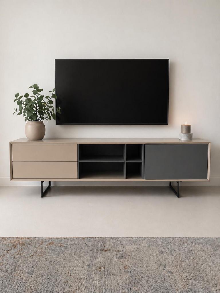 Goossens tv meubel Vienna - 180cm breed, 2 lades, Huis en Inrichting, Kasten | Televisiemeubels, Ophalen, Gebruikt, 150 tot 200 cm