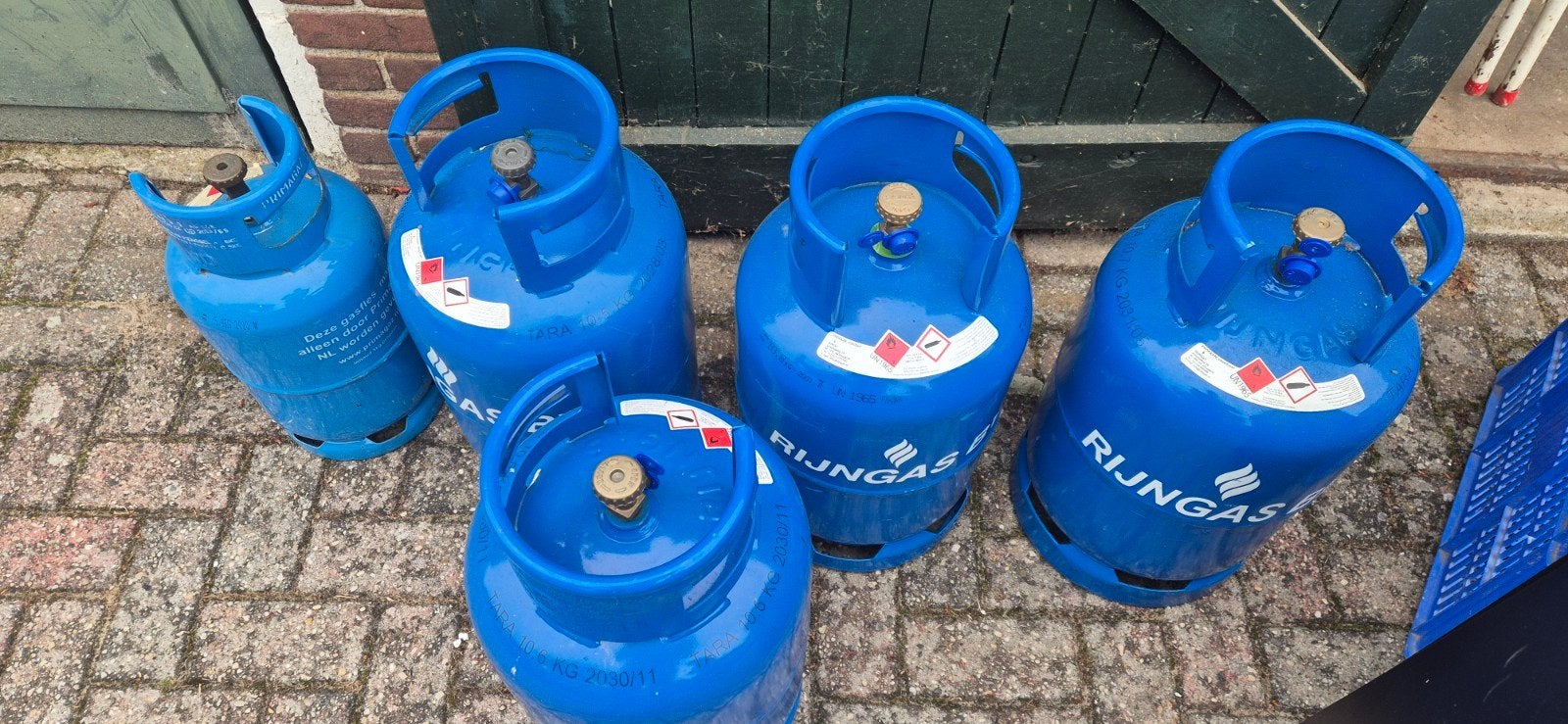 Diverse gasflessen met verschillende gewichten, Ophalen, Nieuw