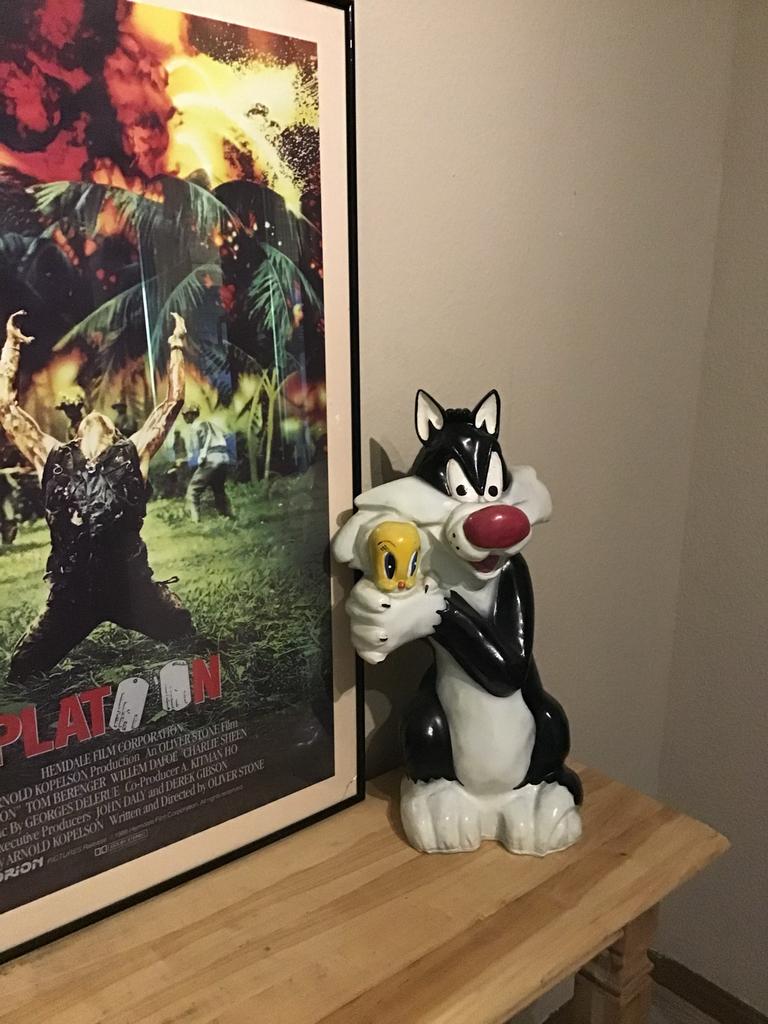 Vintage Warner Bros Sylvester en Tweety Beeld - 58 cm, Ophalen of Verzenden, Overige figuren, Zo goed als nieuw, Beeldje of Figuurtje