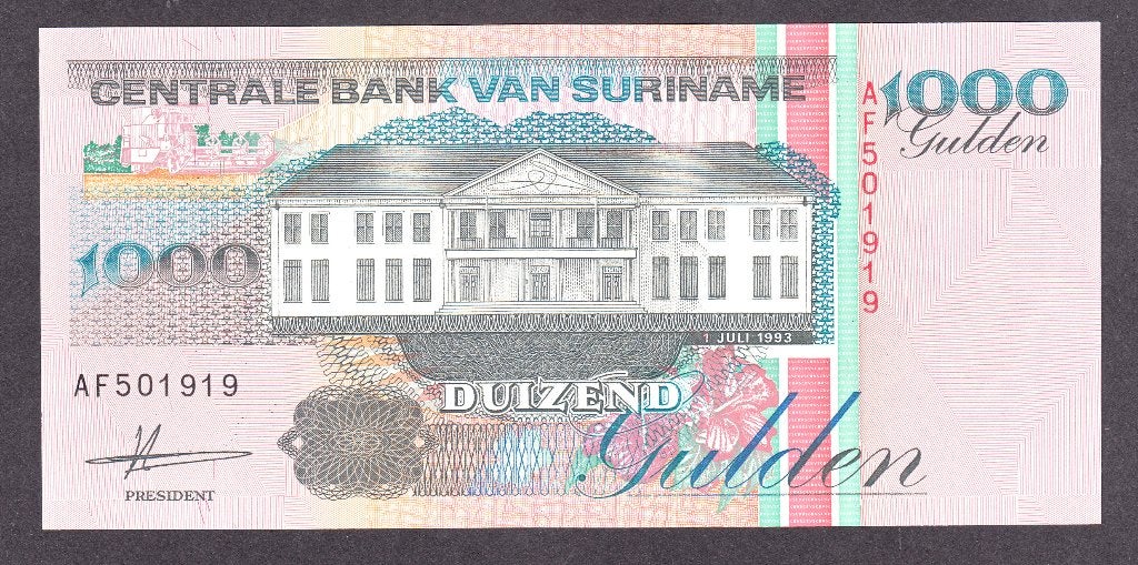 Suriname - 1000 gulden 1.7.1993 UNC - P141.a, Ophalen of Verzenden, Zuid-Amerika