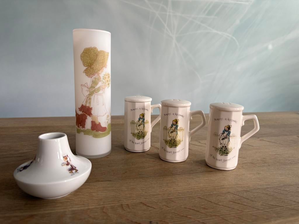 Schattig vintage Holly Hobbie setje designers collection, Verzamelen, Retro, Ophalen of Verzenden, Huis en Inrichting