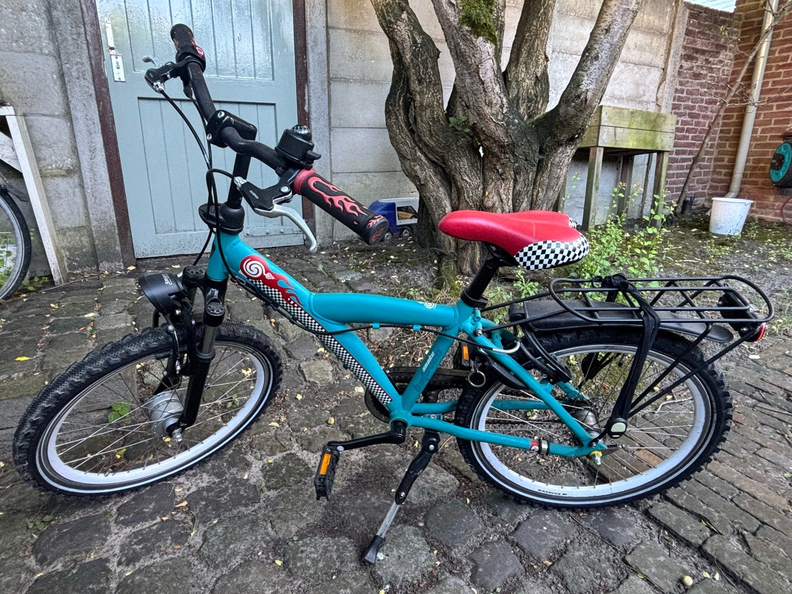 Batavus Snake 22 Inch kinderfiets - Turquoise, Ophalen, Gebruikt, Terugtraprem, 20 inch of meer