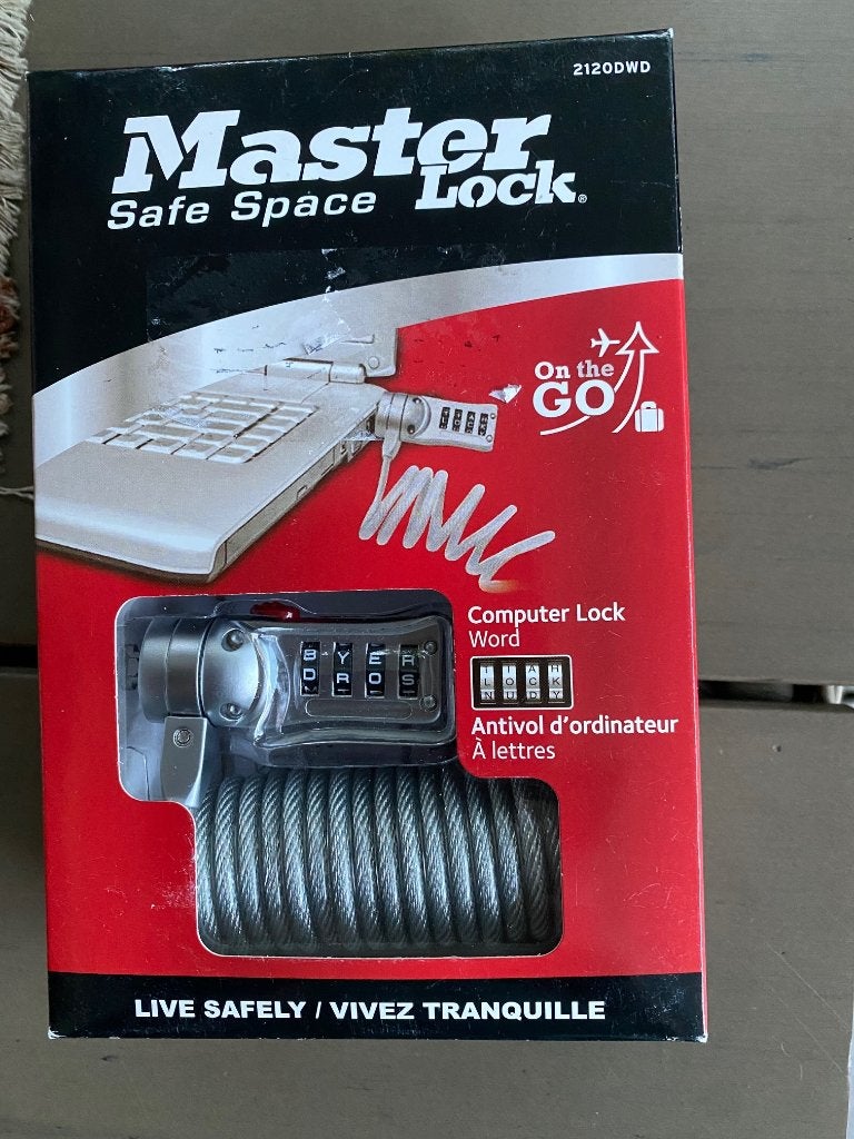 Master Lock  2120DWD Safe Space Computer Kabel Slot 15,-, Ophalen, Master Lock