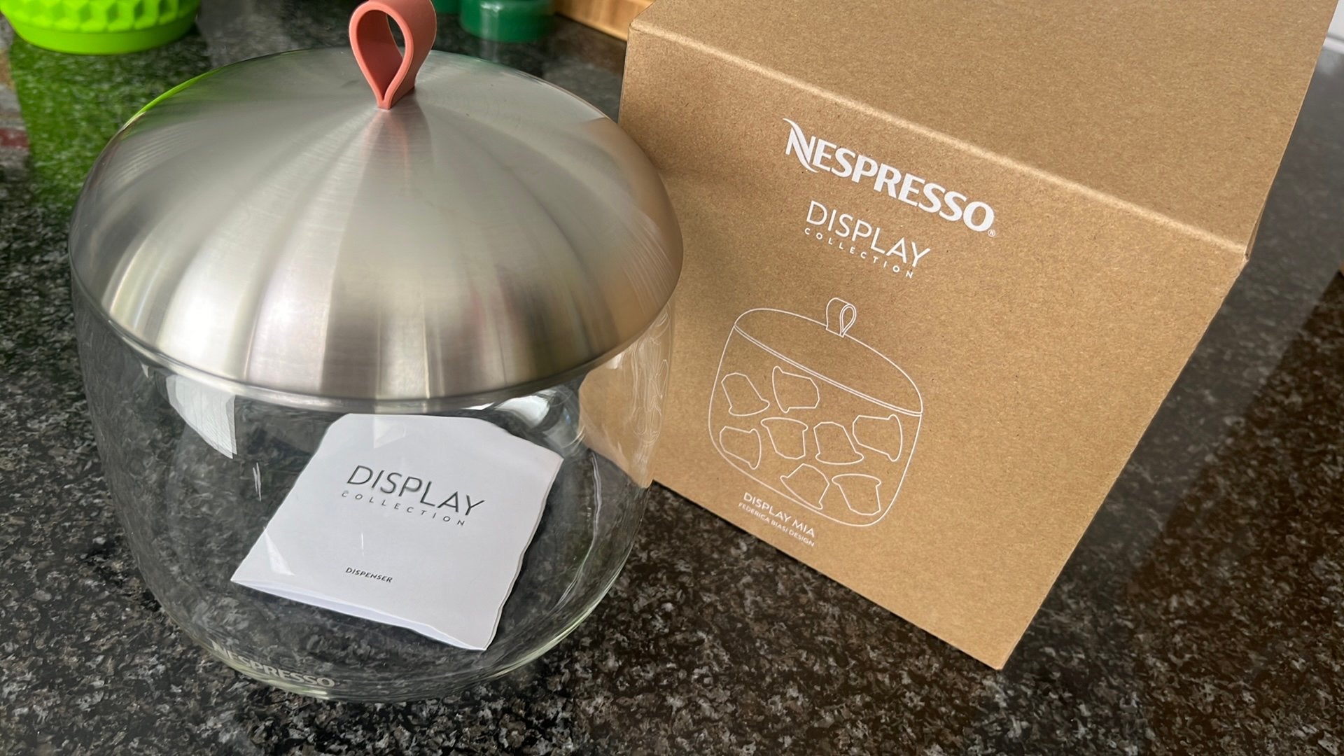 Nespresso display Mia (ophalen), Ophalen, Glas, Nieuw, Voorraadpot