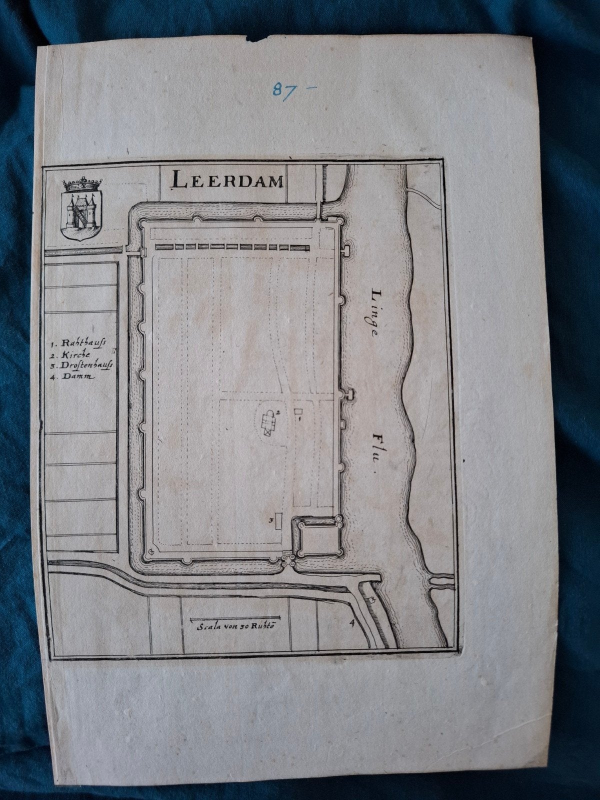 Gravure ets Leerdam, Ophalen of Verzenden