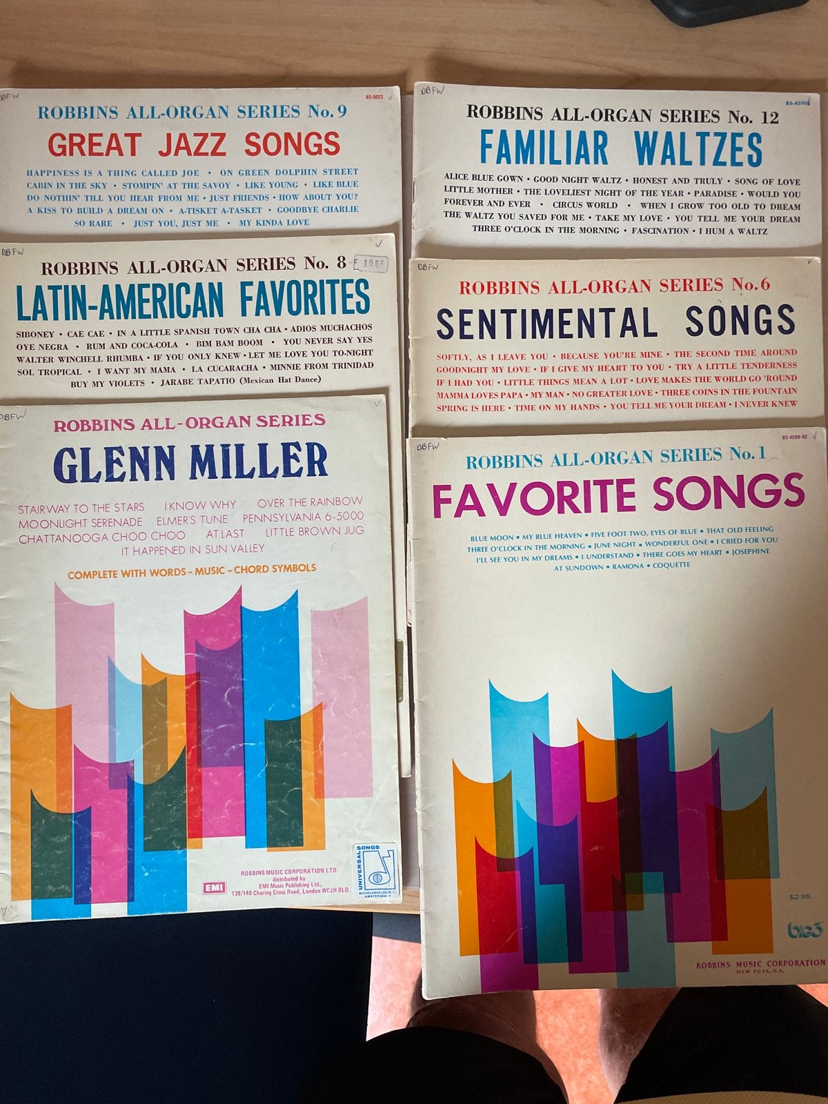 Robbins All-Organ Series bladmuziek (6 stuks), Orgel, Gebruikt, Ophalen of Verzenden, Thema
