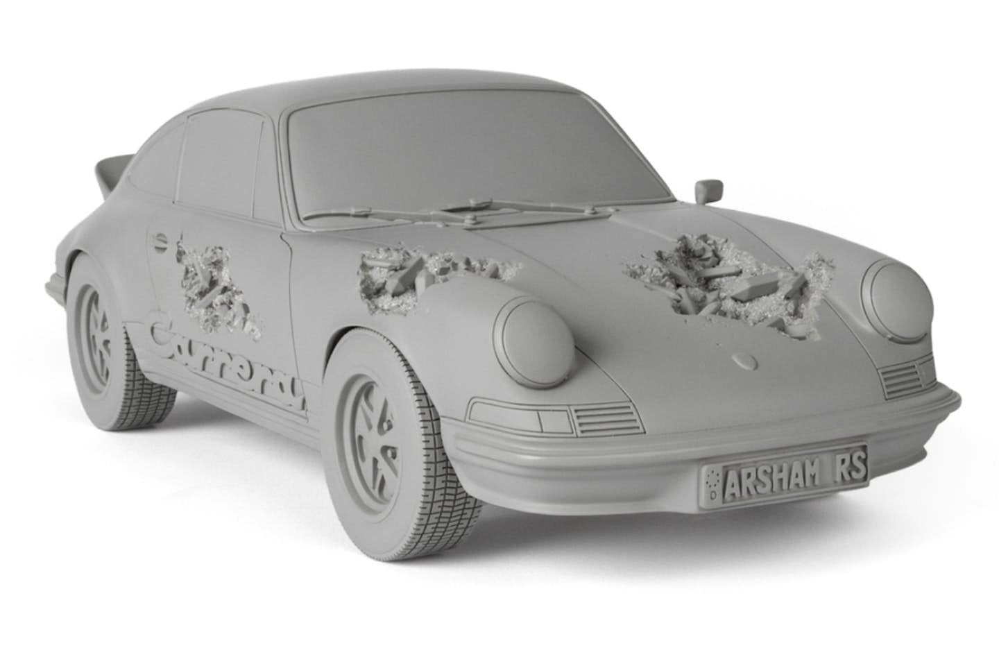 Daniel Arsham Eroded Carrera RS - Editie 37/500, Antiek en Kunst, Kunst | Designobjecten, Object, Kunststof, Grijs, Gemerkt, Ophalen