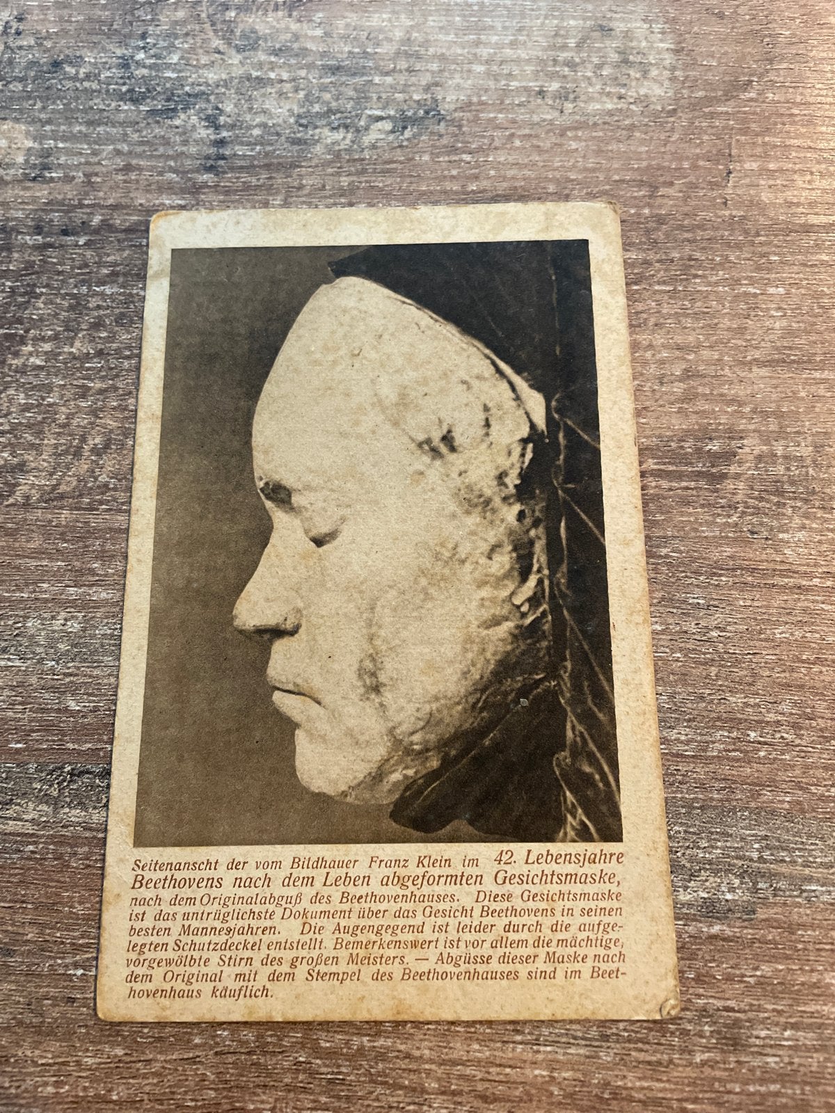 Zeldzame ansichtkaart Beethoven dodenmasker, Verzamelen, Ophalen of Verzenden, Voor 1920, Gelopen, Politiek en Historie