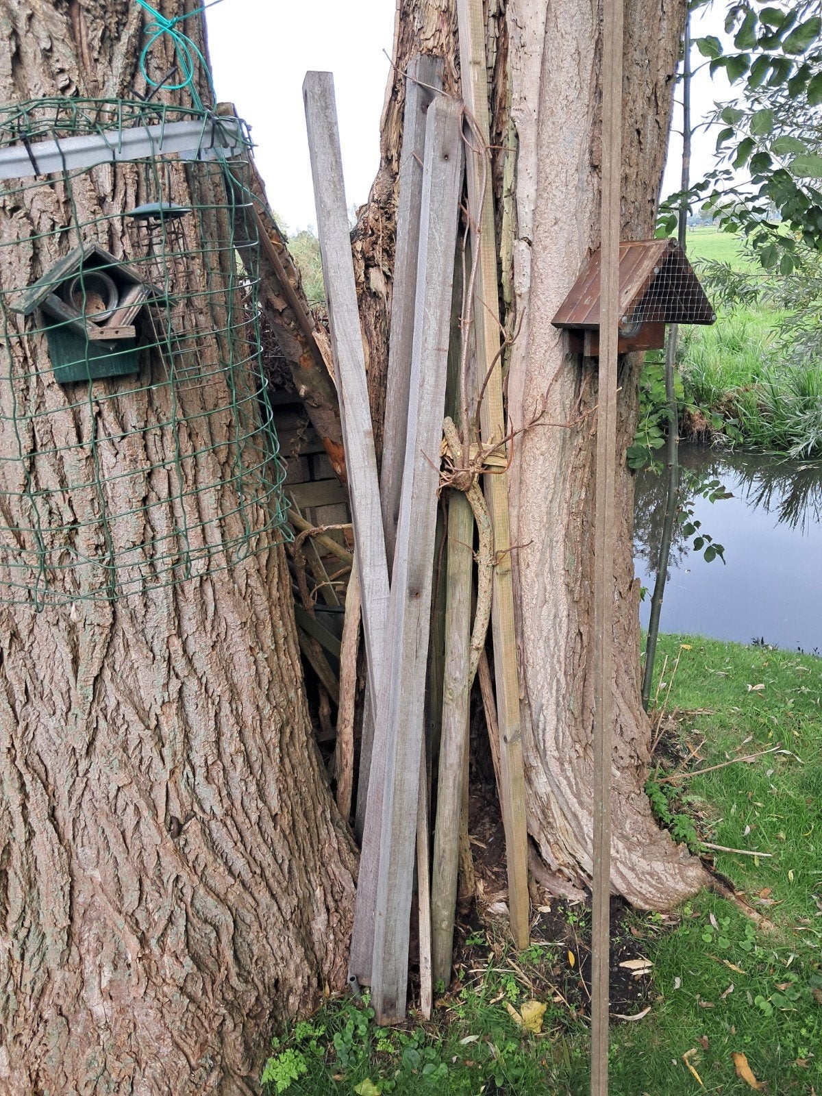 hardhouten palen, Tuin en Terras, Ophalen, Palen, Zo goed als nieuw, Hardhout