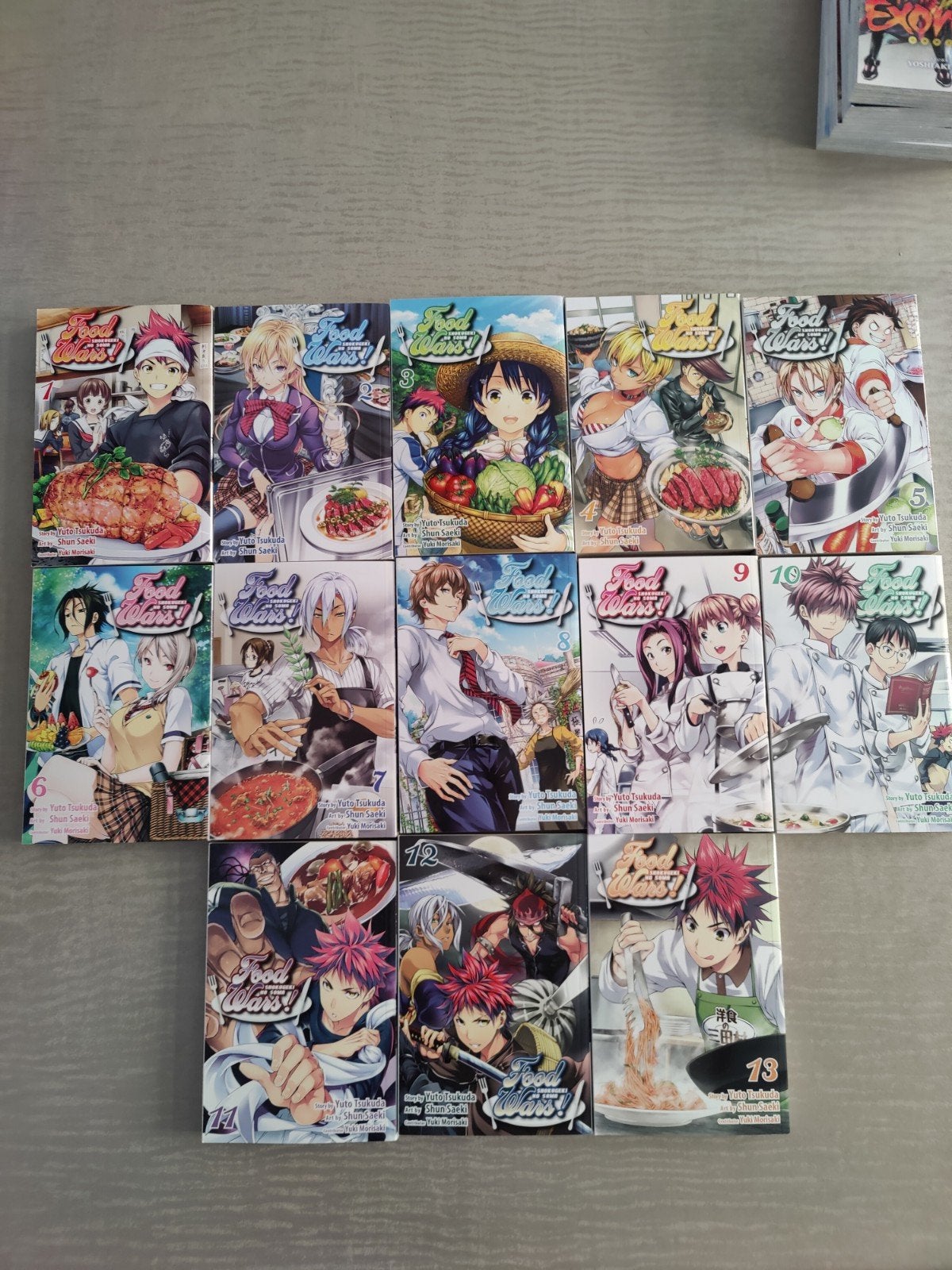 Food Wars! Shokugeki no Soma Manga - Deel 1 t/m 13, Meerdere stripboeken, Ophalen of Verzenden, Zo goed als nieuw