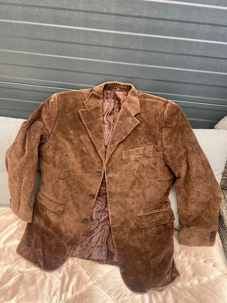Springfield ribfluwelen colbert bruin - Maat 50 (M), Ophalen of Verzenden, Gedragen, Maat 48/50 (M), Bruin