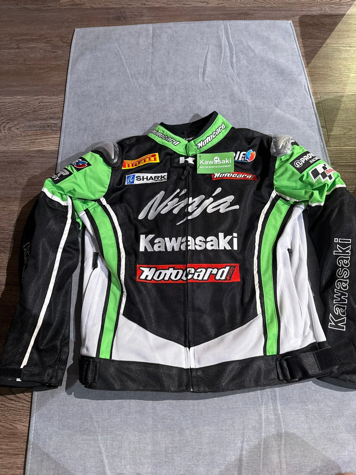Kawasaki Ninja Motorjas (Maat L) Vintage Racing, Ophalen of Verzenden, Zo goed als nieuw, Maat 52/54 (L), Groen