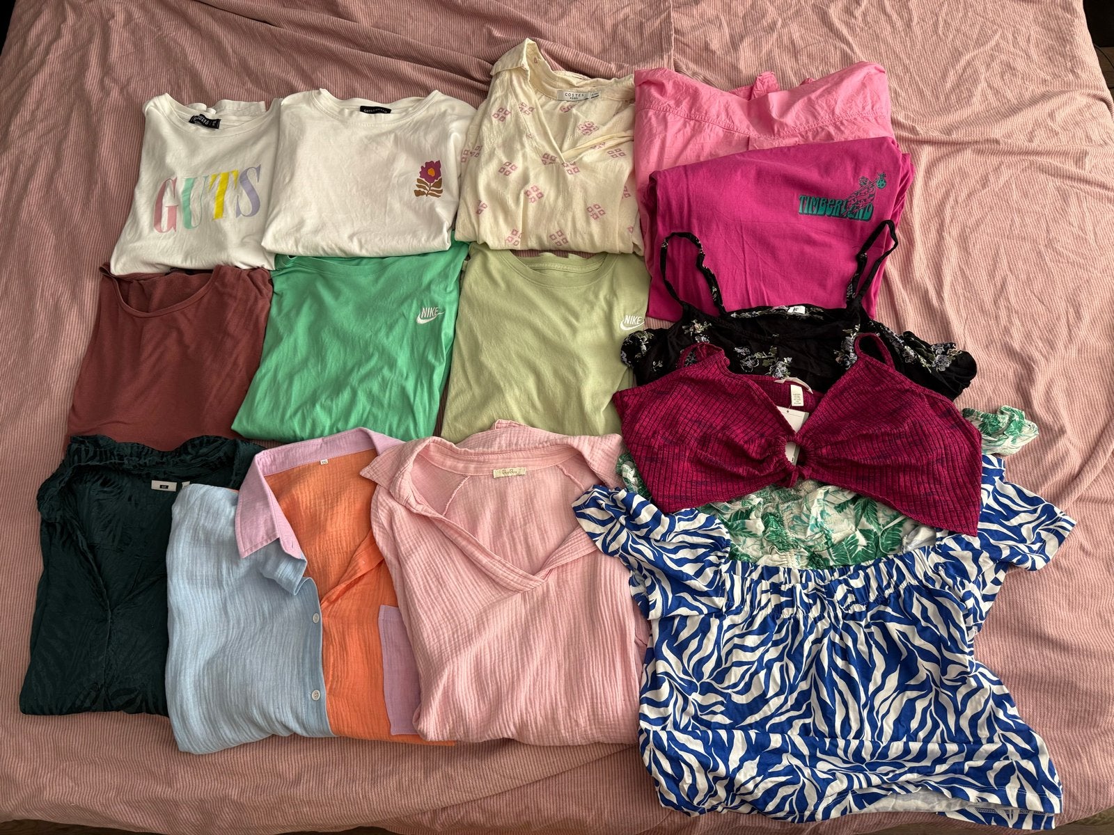 Grote kledingbundel: blouses, topjes en shirts, Ophalen, Meerkleurig, Maat 46/48 (XL) of groter, Korte mouw