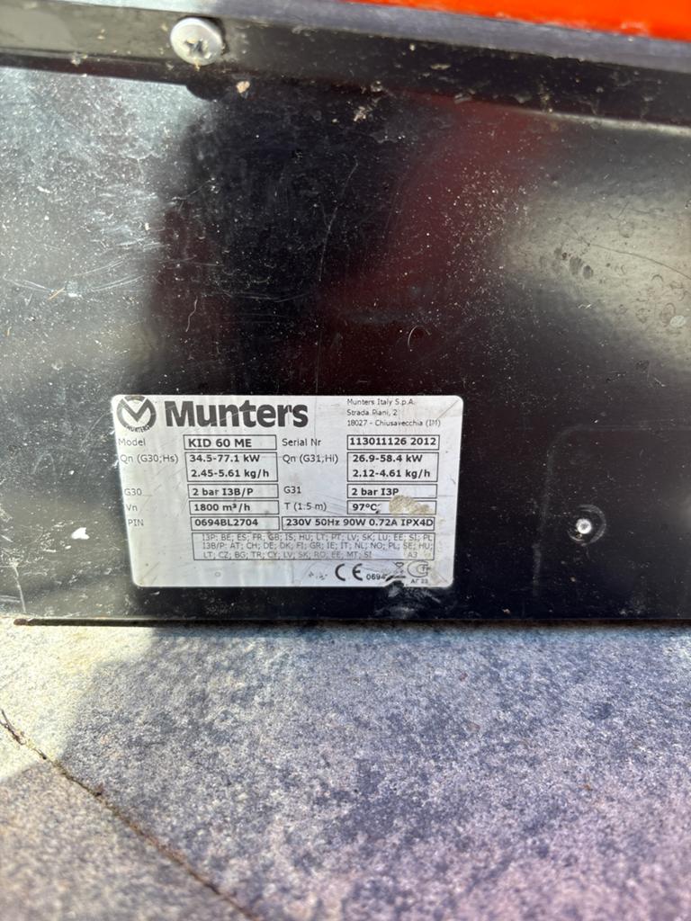 Munters K1D 60 ME Gas Heater - Krachtige Verwarming, Ophalen