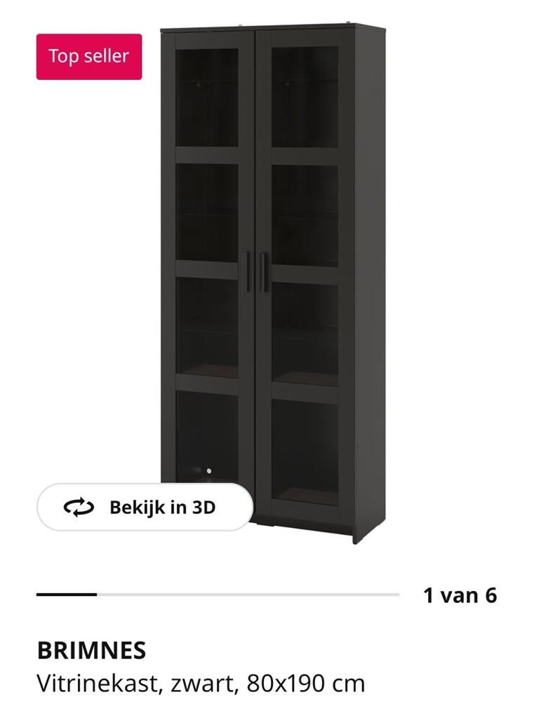 Vitrinekast zwart, Ophalen, 25 tot 50 cm, 50 tot 100 cm, Minder dan 100 cm
