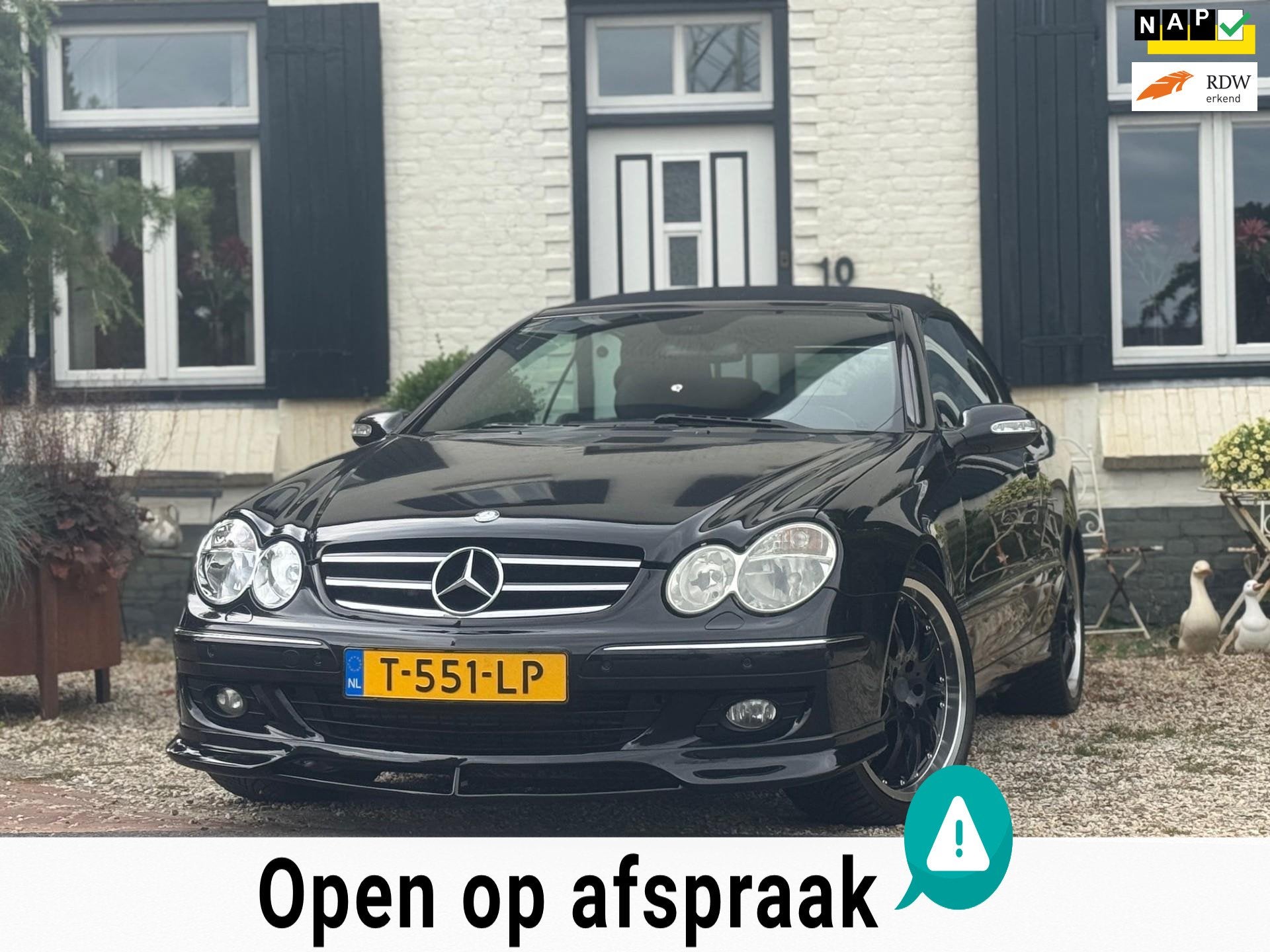 Mercedes-Benz CLK-klasse Cabrio 200 K. Elegance|Cabrio|Autom, Automaat, Achterwielaandrijving, Gebruikt, Zwart
