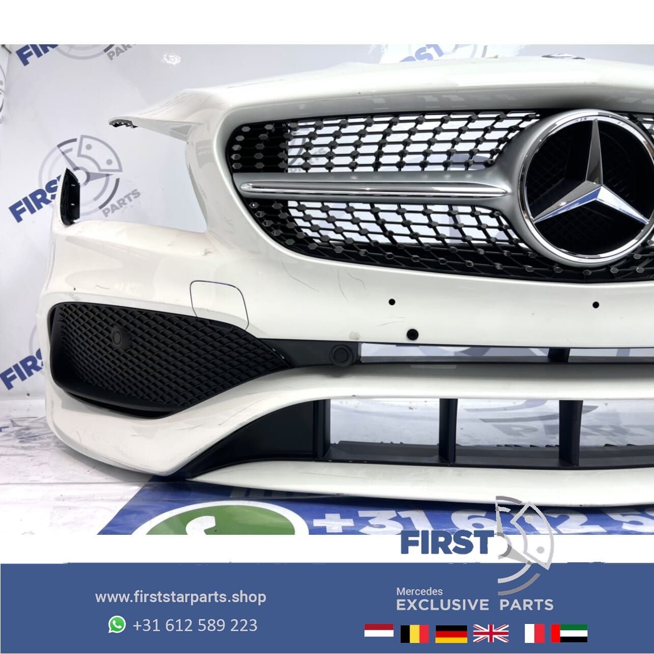 W117 CLA Facelift AMG Voorbumper compleet diamand gril Origi, Gebruikt, -, Voor, Ophalen of Verzenden