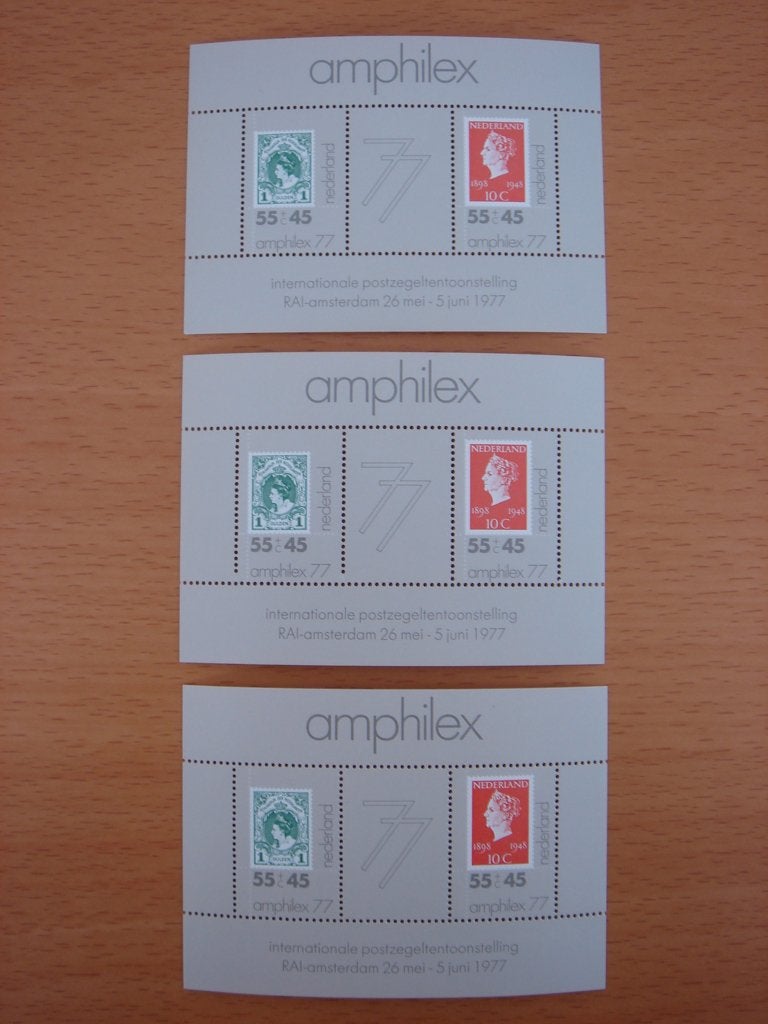 NVPH 1141 Amphilex ’77 3x bloc, Ophalen of Verzenden, Na 1940, Postfris