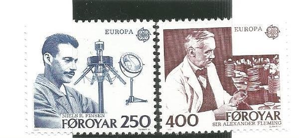 Faeröer: Mi. 84/85 Europa CEPT 1984 - Wetenschap, Ophalen of Verzenden, Denemarken, Postfris