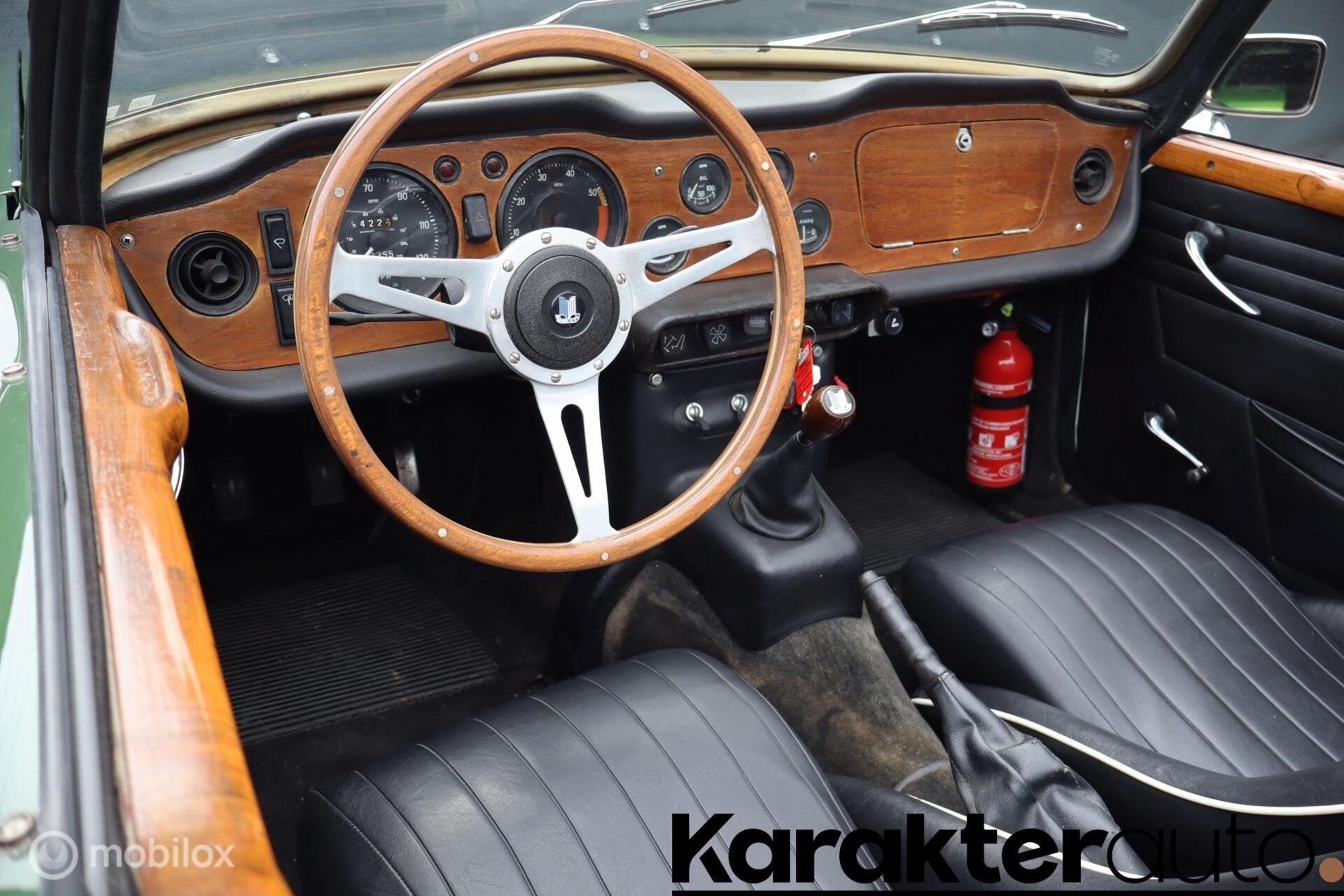 Gebruiksklare Triumph TR4 met 6-cilinder uit TR250 / TR5, Auto's, Achterwielaandrijving, Zwart, Cabriolet, Triumph