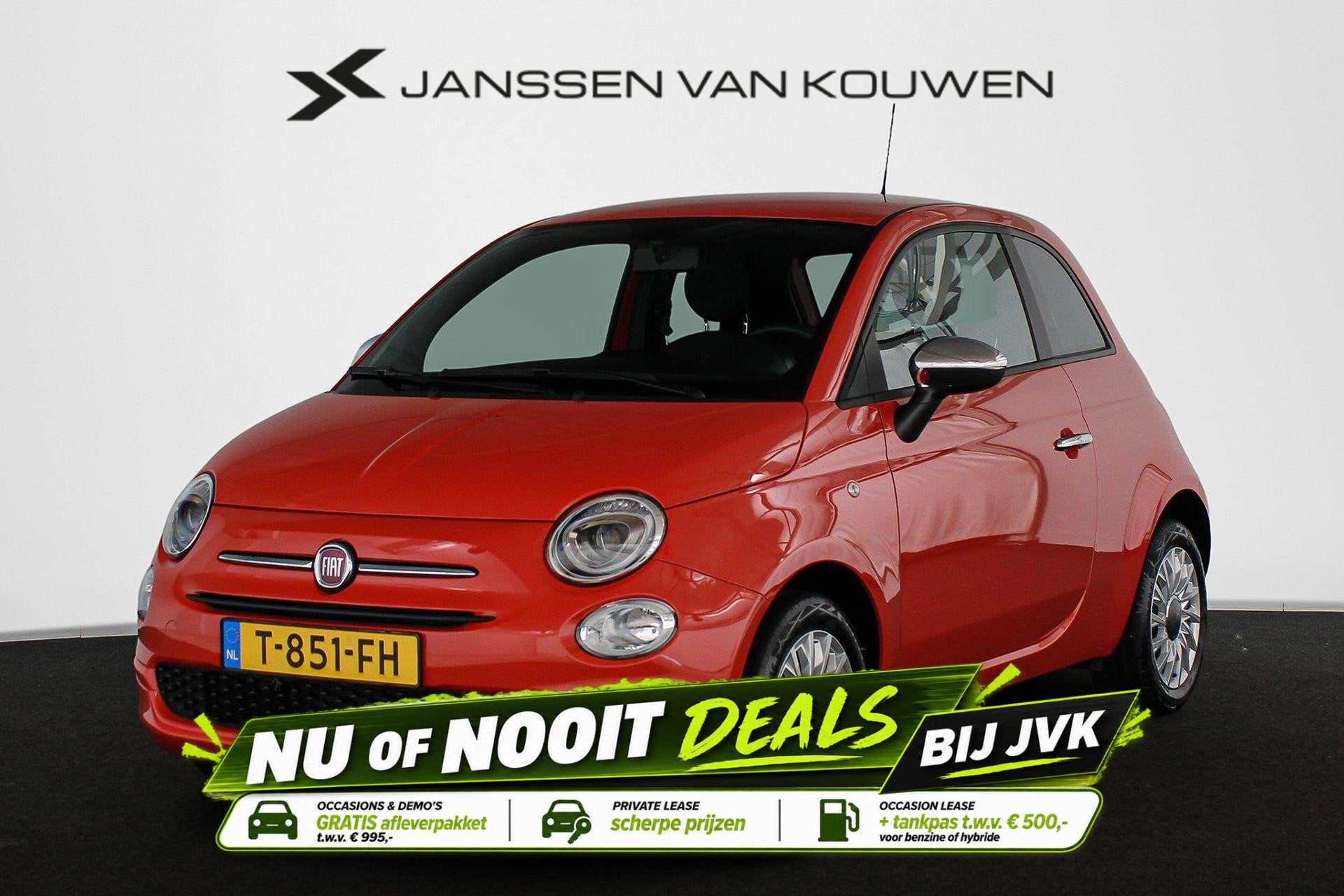 Fiat 500 1.0 Hybrid Navigatie Climate Control Apple CarPlay, Auto's, Voorwielaandrijving, Stof, Euro 6, 4 stoelen