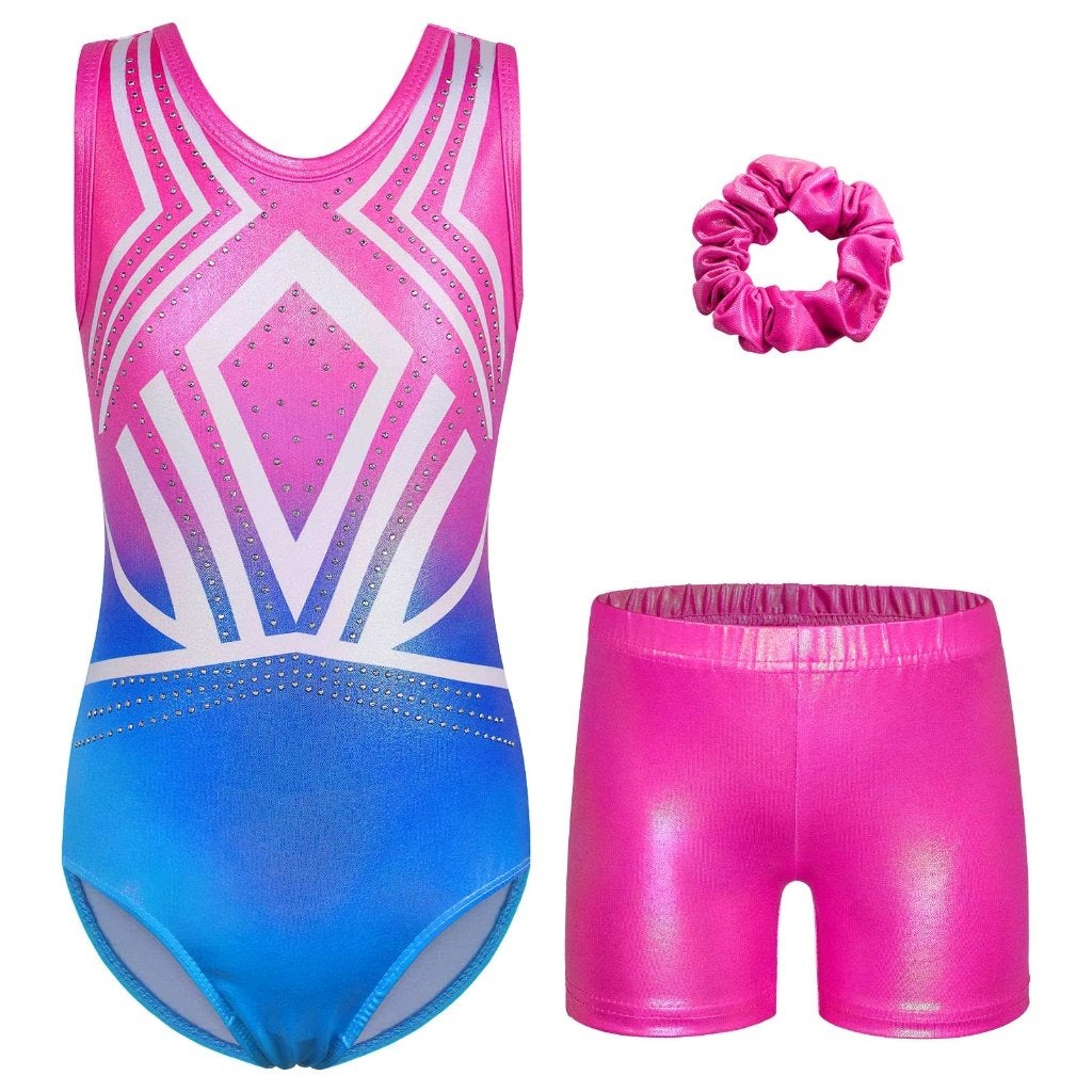 Turnpakje + turnbroekje roze 122 128 134 140 146 152 158, Sport en Fitness, Nieuw, Roze, Turnpak(je), Kindermaat 122 t/m 140