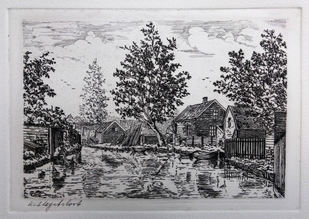 Kattegatsloot Zaandam - Nic de Carpentier, Ophalen of Verzenden, Landschap, Ets, 1900 - 1949