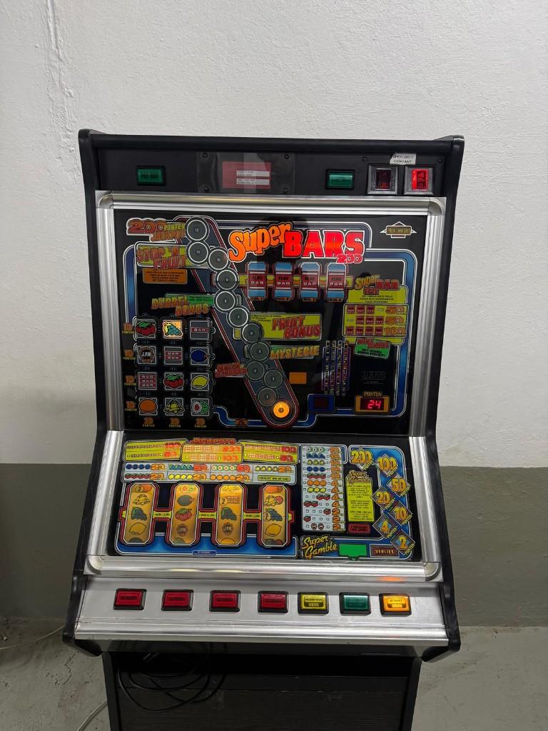 JPM Super Bars Gokautomaat, Verzamelen, Automaten | Gokkasten en Fruitautomaten, Gulden, Ophalen, Gebruikt, Met sleutels
