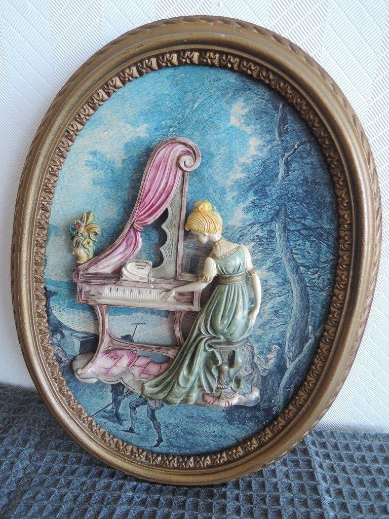 Ouderwetse kunststof lijst met relief, Ophalen of Verzenden