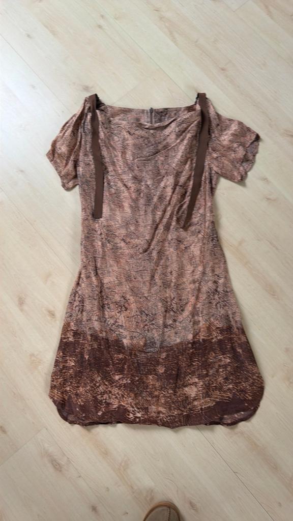 Nu by Staff jurk mt S zalm bruin, Kleding | Dames, Bruin, Ophalen of Verzenden, Zo goed als nieuw, Maat 36 (S)