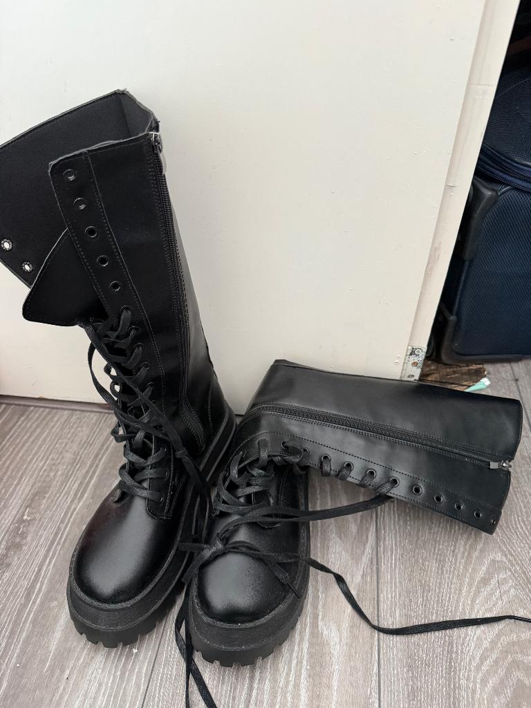 Zwarte laarzen met rits, Kleding | Dames, Schoenen, Hoge laarzen, Zwart, Nieuw, Ophalen of Verzenden