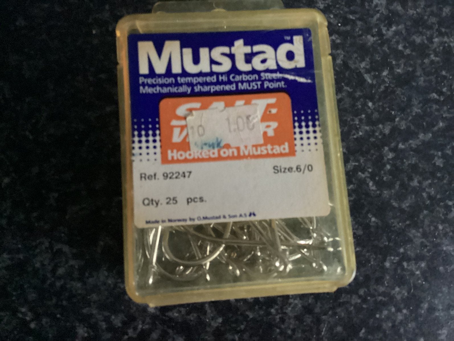 Vishaken Carbon Mustad haakmaat 6, Ophalen of Verzenden, Nieuw, Haak