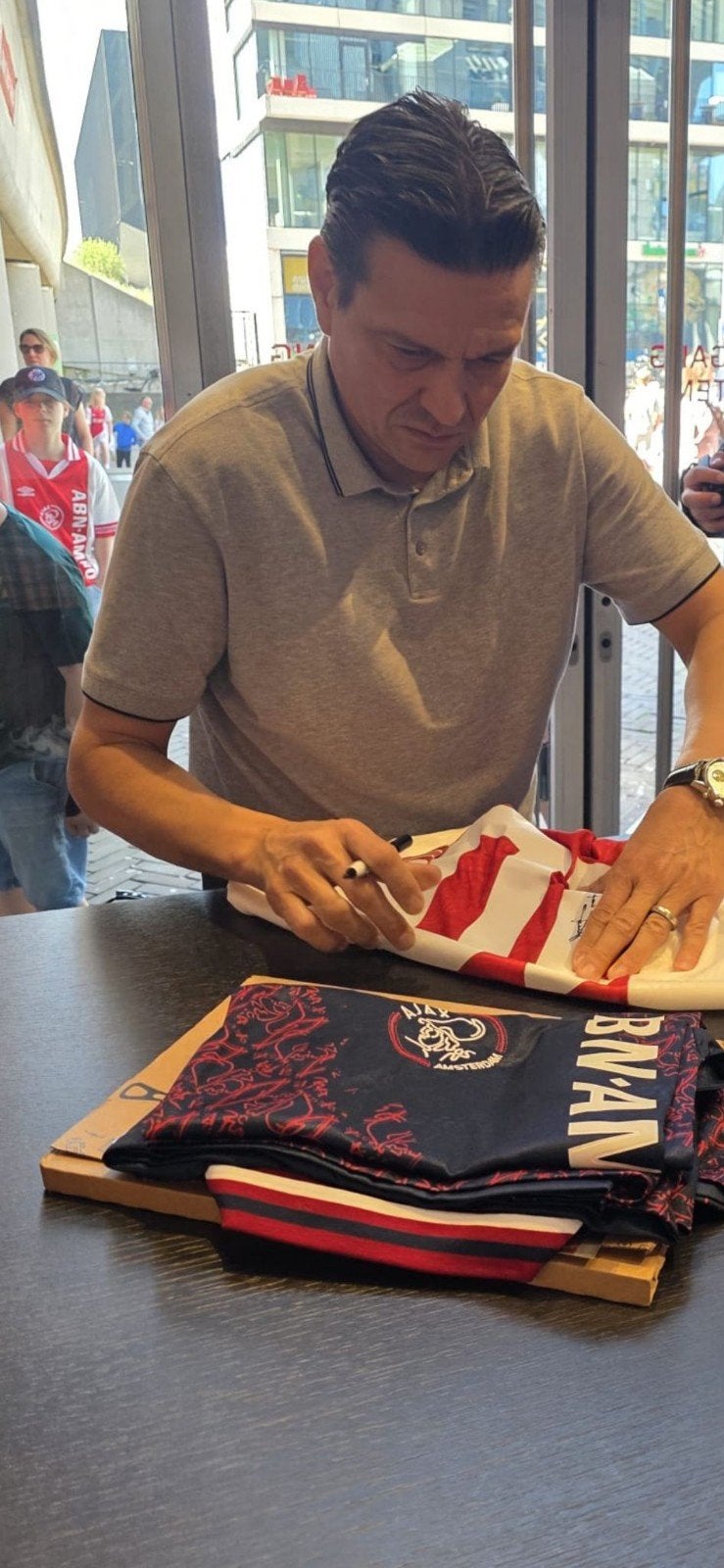 Gesigneerd Jari Litmanen Ajax shirt 1995, Shirt, Maat XL, Ophalen of Verzenden, Zo goed als nieuw