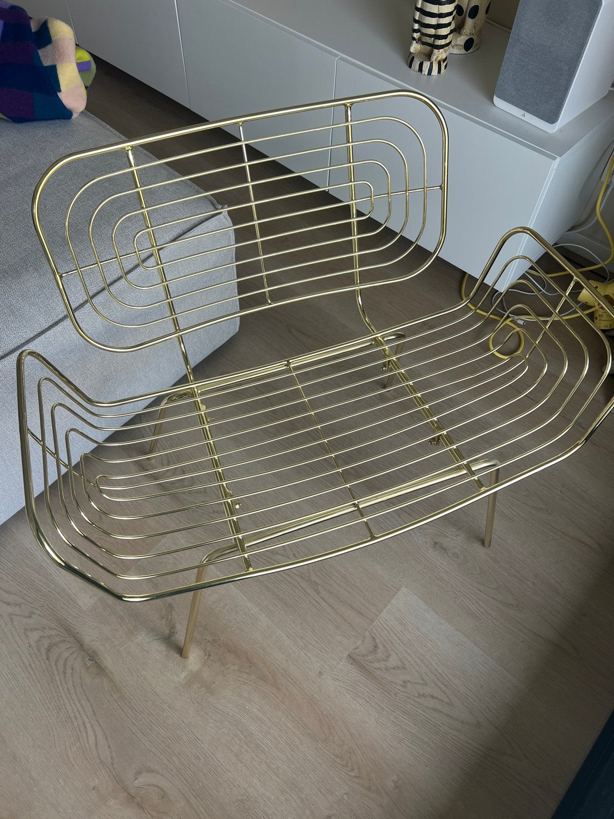 PolsPotten Gouden draadstoel - Stijlvol en modern design, Overige kleuren, Ophalen of Verzenden, Zo goed als nieuw, Metaal