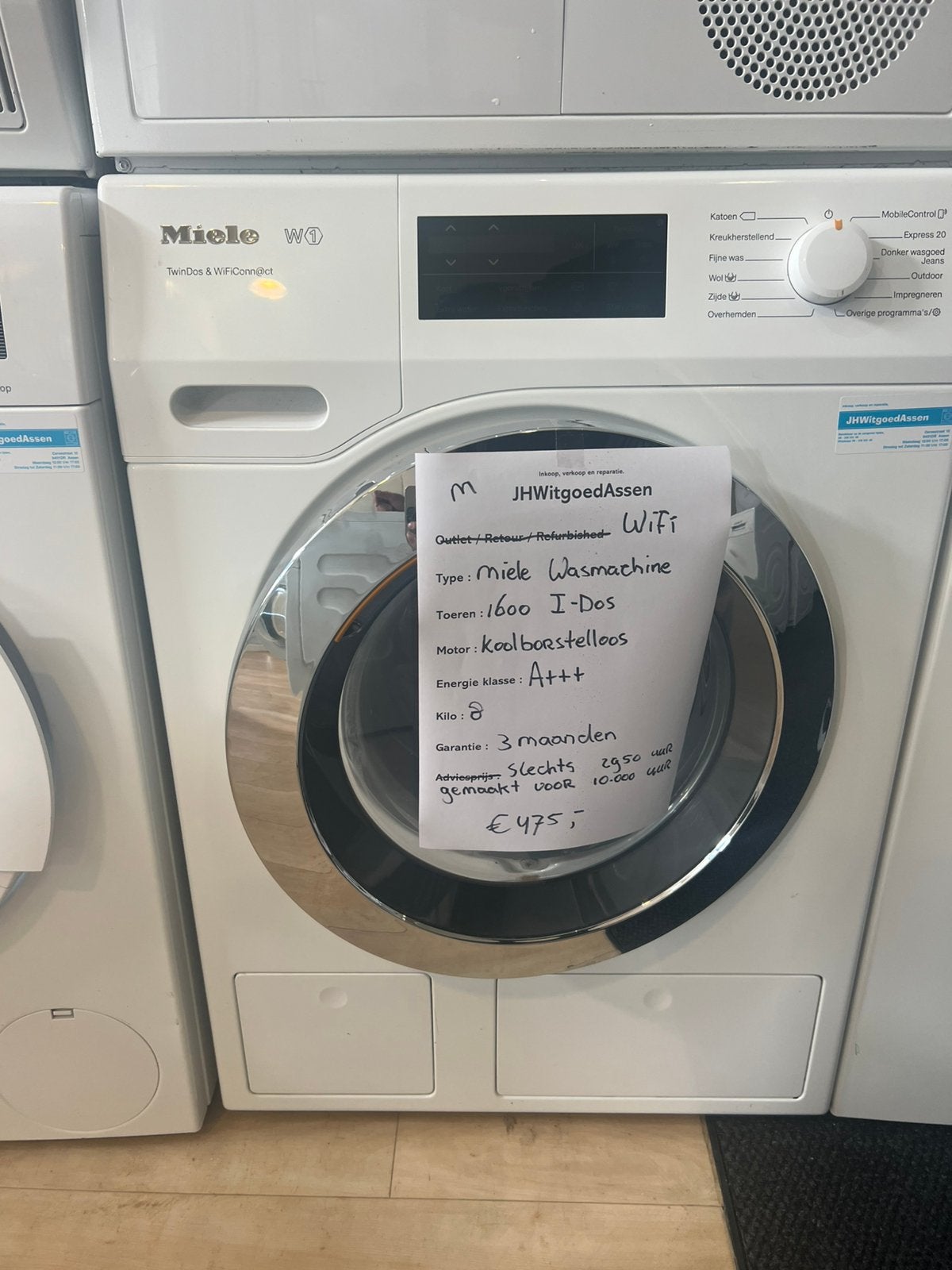 Miele I-Dos Wasmachine 1400 toeren met 🛜. Weinig draaiuren., 1200 tot 1600 toeren, 8 tot 10 kg, Ophalen of Verzenden, JhwitgoedAssen