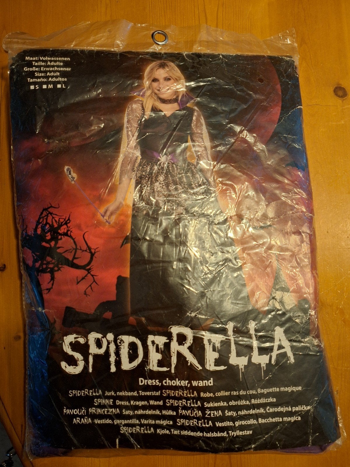 Spiderella Halloween Kostuum - Jurk, choker, toverstaf, Spiderella, Nieuw, Ophalen of Verzenden, Halloween