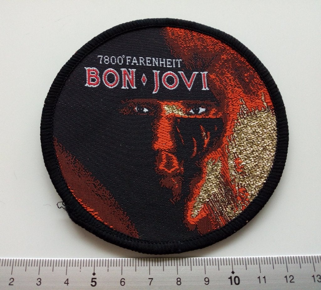 Bon Jovi prachtige vintage 1986 7800 Farenheit patch 30, Verzenden, Nieuw, Kleding