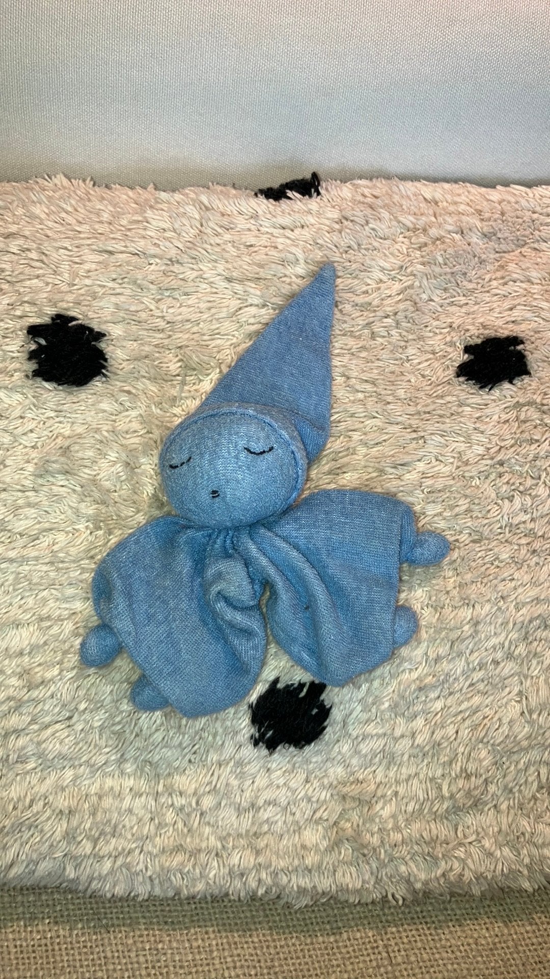 Difrax blauw badstof spookje tutpopje slaapogen, Kinderen en Baby's, Gebruikt, Overige typen, Blauw, Ophalen of Verzenden