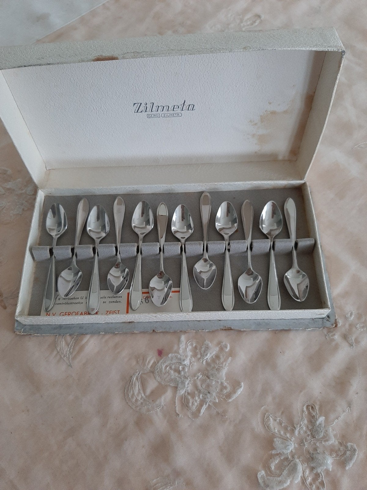 Gero Zilmeta 12 likeurlepeltjes, Ophalen of Verzenden, Zo goed als nieuw, Gero, Rvs of Chroom