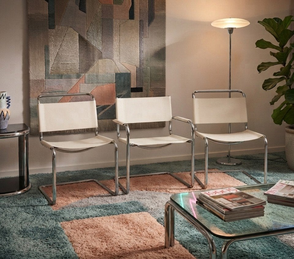 3 vintage Thonet Mart Stam S33 en S34 stoelen, Ophalen, Gebruikt, Bauhaus, Drie