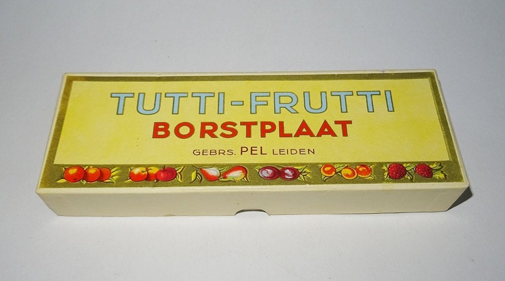 Gebroeders Pel Leiden Tutti Frutti Borstplaat, Ophalen of Verzenden, Overige typen
