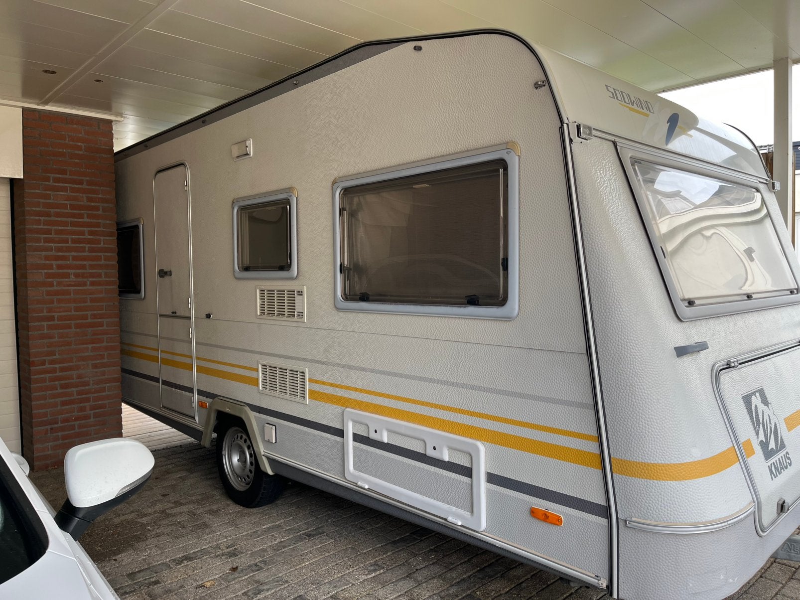 Knaus Sudwind 500 TU caravan rondzit vastbed, Rondzit, Bedrijf, Dwarsbed, Knaus