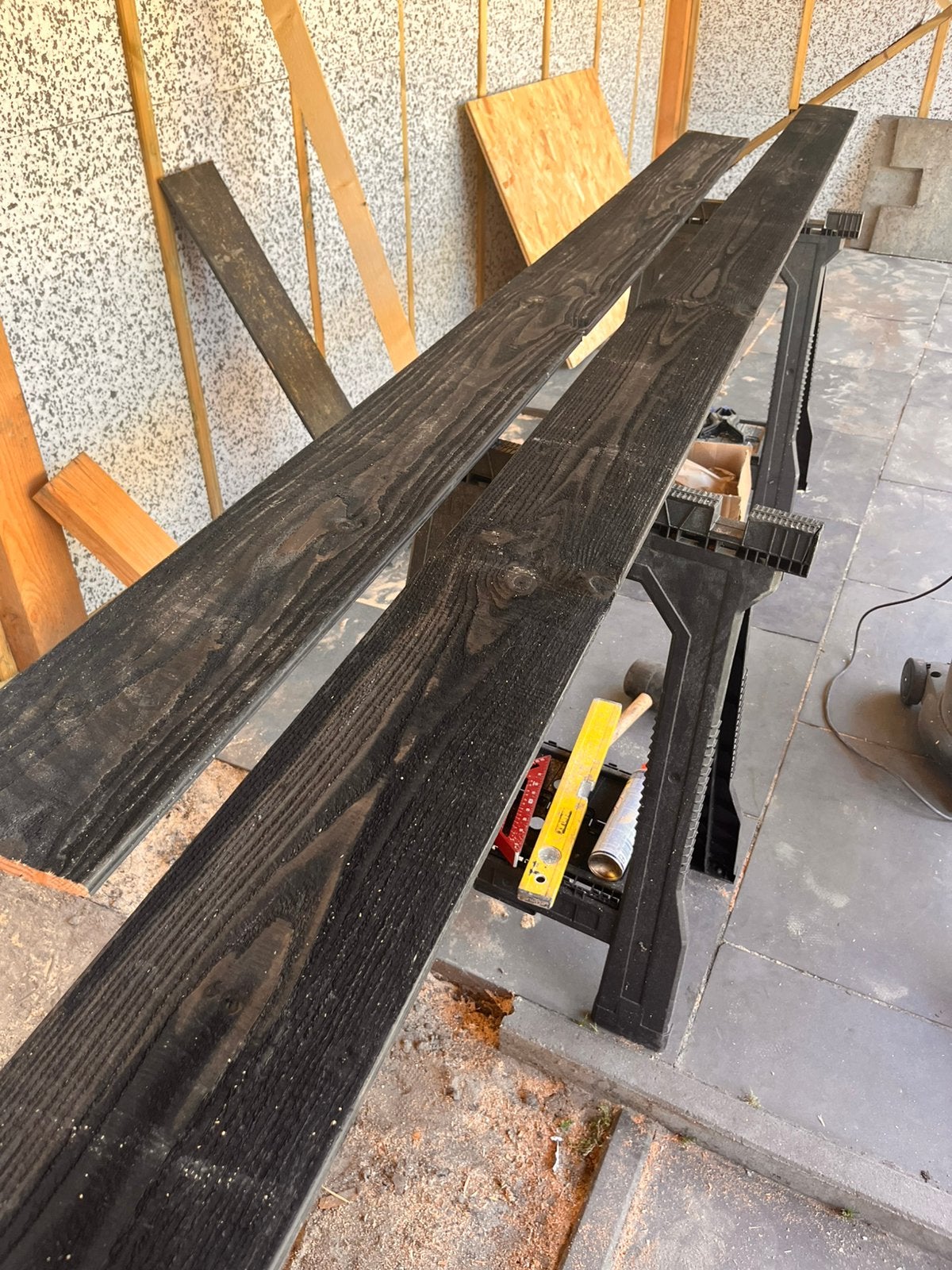 3 zwarte planken rabat, Ophalen, Zo goed als nieuw, 250 cm of meer, Planken