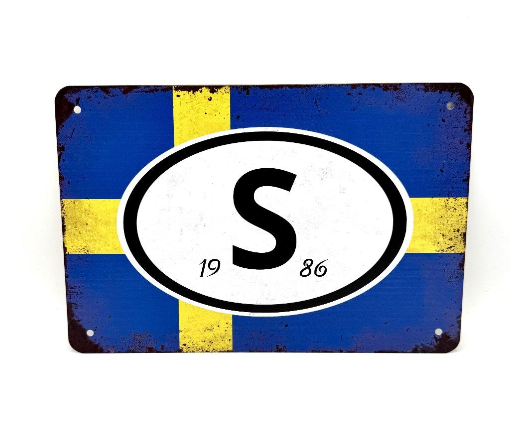 Zweden 1986 bord | Volvo Saab, Ophalen of Verzenden, Nieuw, Reclamebord