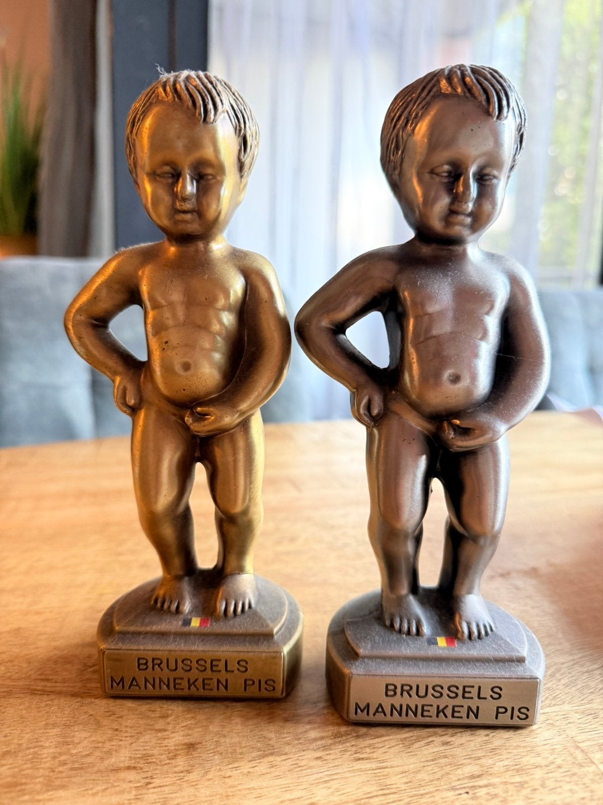 2 metalen Manneken Pis beeldjes uit België | Fragametal, Ophalen of Verzenden