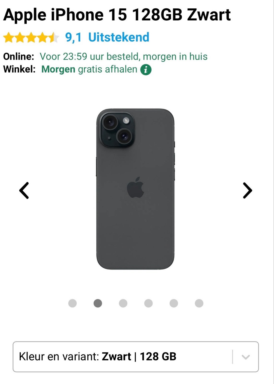 Apple iPhone 15 128GB Zwart - NIEUW!!!, Telecommunicatie, Mobiele telefoons | Apple iPhone, 128 GB, IPhone 15, Zwart, Nieuw