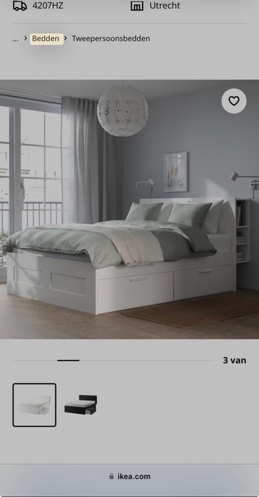 IKEA Tweepersoonsbed 160cm - Zo goed als nieuw!, Tweepersoons, Ophalen of Verzenden, Zo goed als nieuw, 160 cm