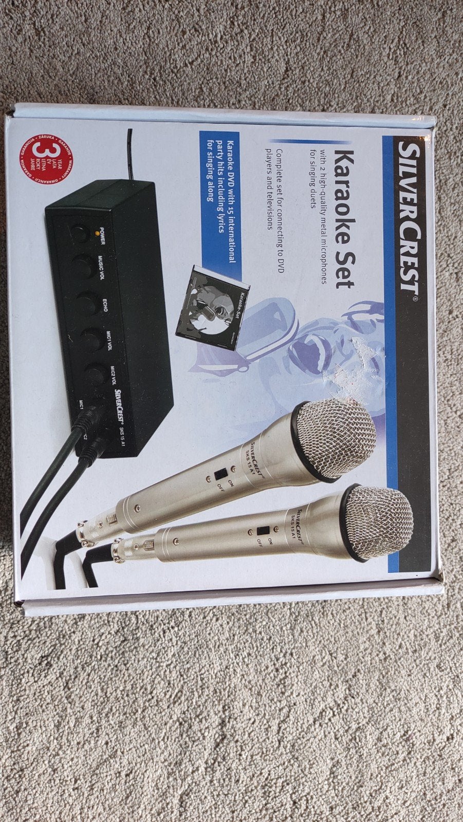 SilverCrest Karaoke Set met 2 microfoons en DVD, Ophalen of Verzenden